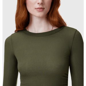 AllSaints Bec Long Sleeve Slim Ramskull T-Shirt